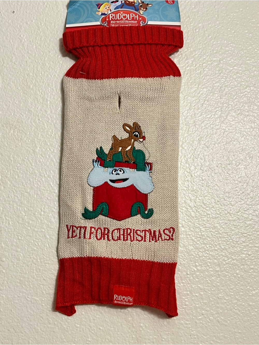 “Rudolph Yeti For Christmas” Dog Sweater XS